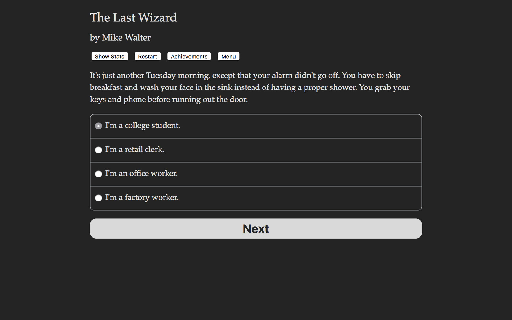 The Last Wizard Demo