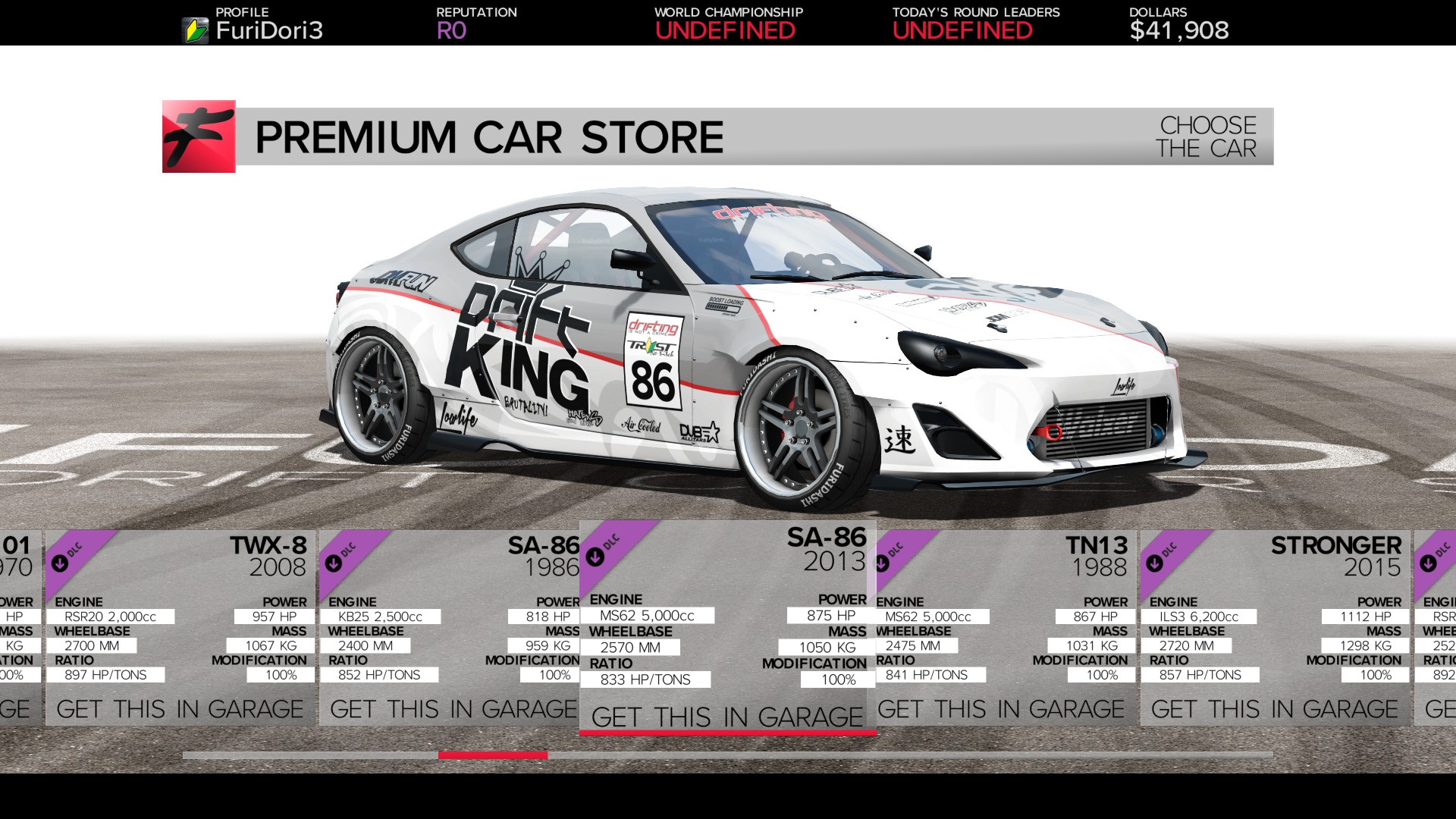 FURIDASHI - PREMIUM CAR: 2013 SA-86