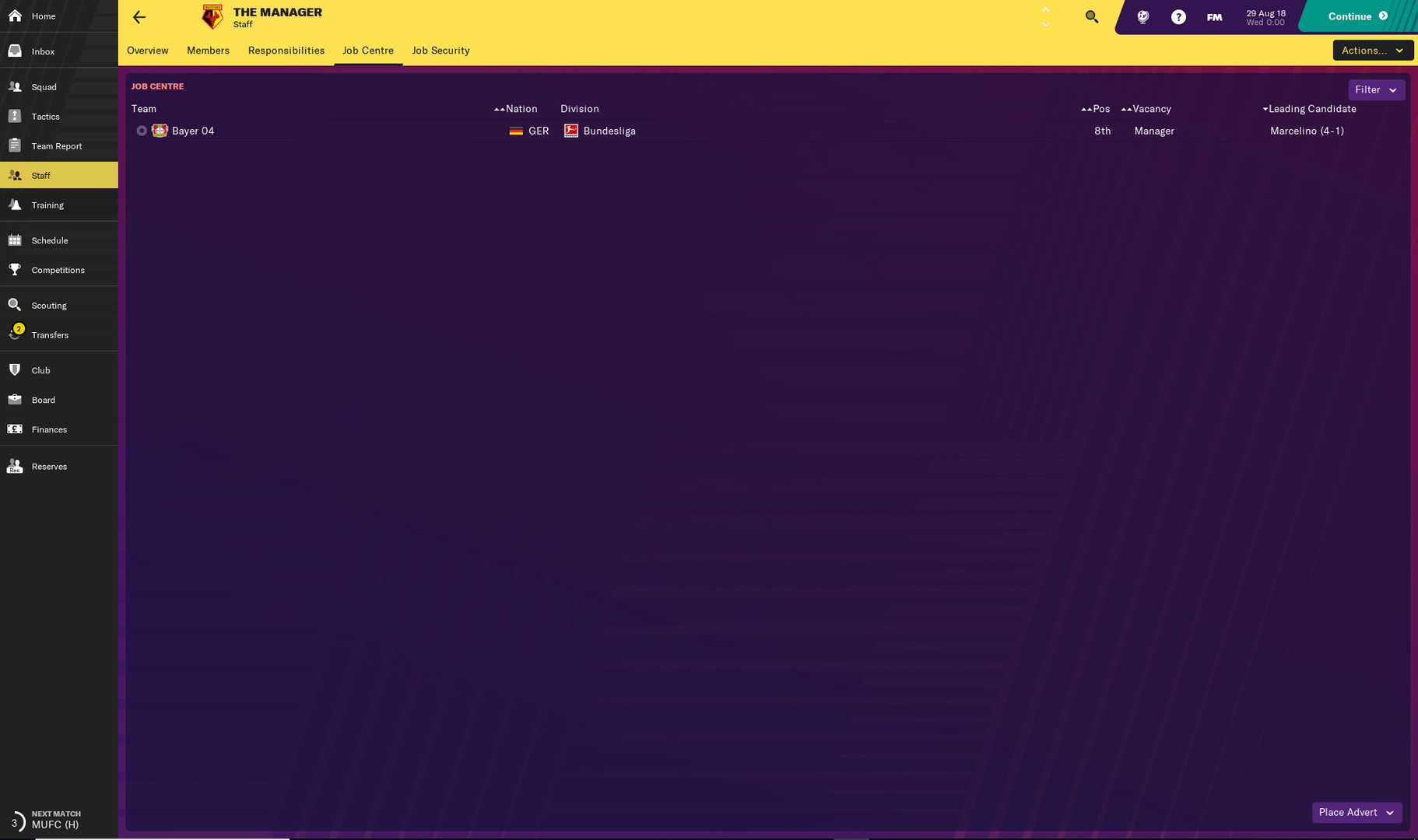 Football Manager 2019 Touch - All Job Applications