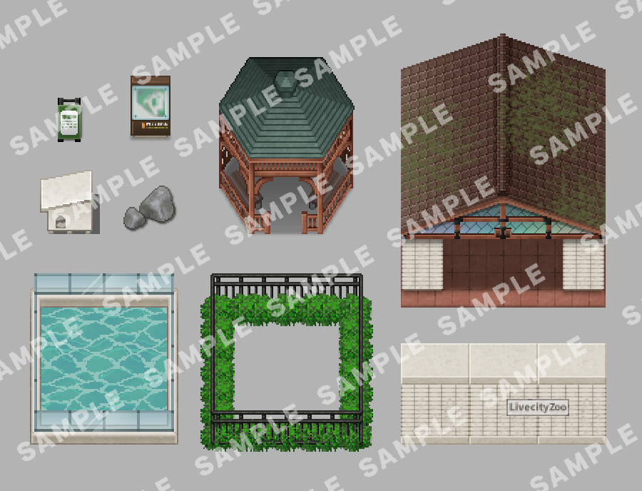 RPG Maker MZ - SERIALGAMES LivingGoodCity Tileset - Small Zoo Set