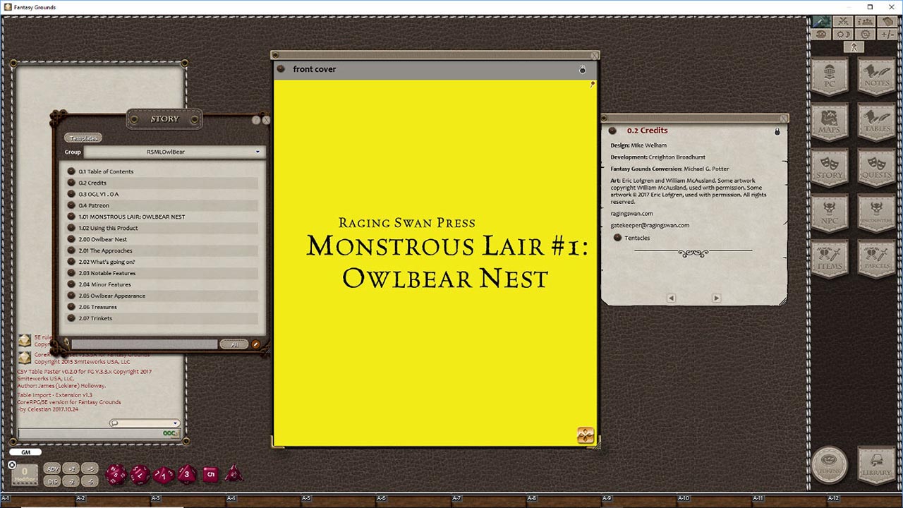 Fantasy Grounds - Monstrous Lair #1 Owlbear Nest (Any Ruleset)