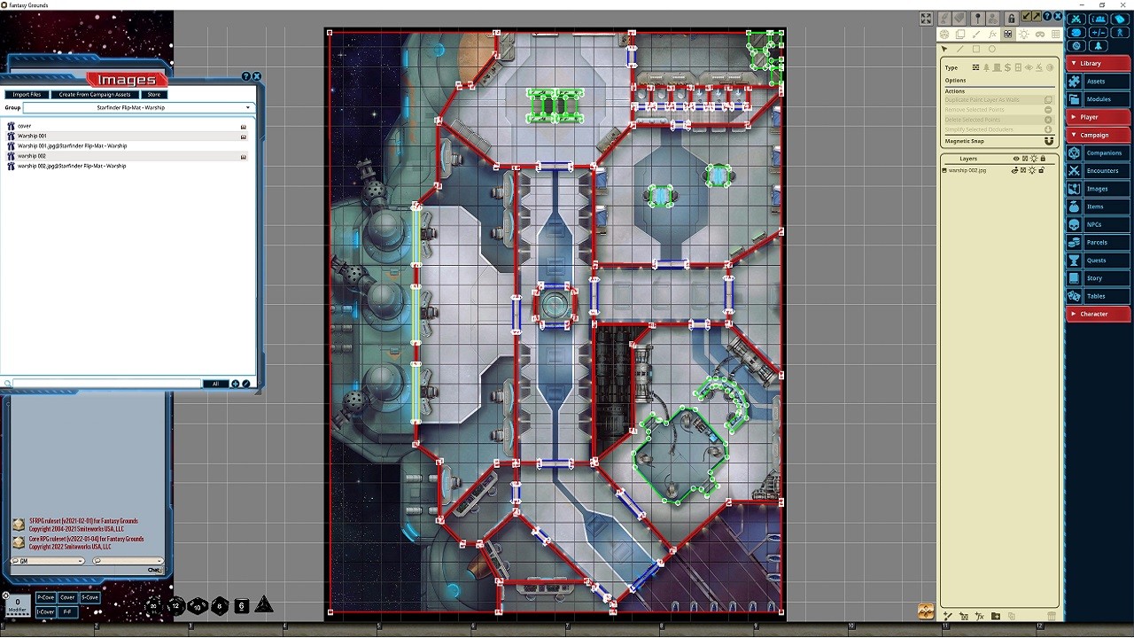 Fantasy Grounds - Starfinder RPG - Flipmat - Warship