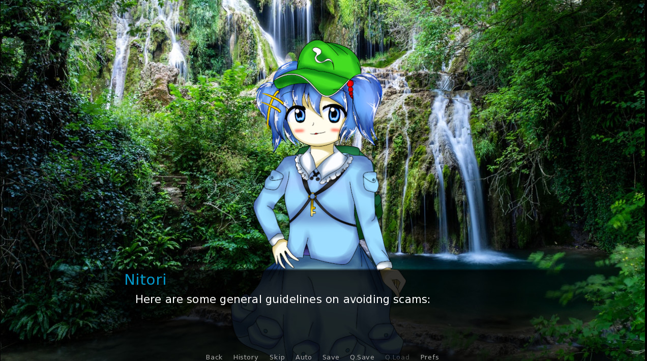 Sakuya Izayoi Gives You Advice And Dabs: Nitori Kawashiro Offers You Advice In Exchange For Cucumbers And Eats The Cucumbers