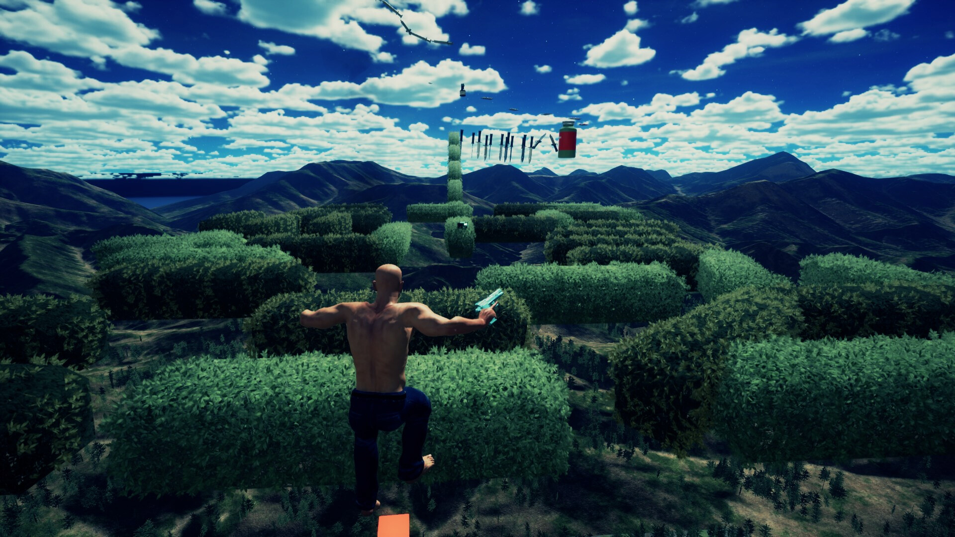 Bald Man Climbs Up