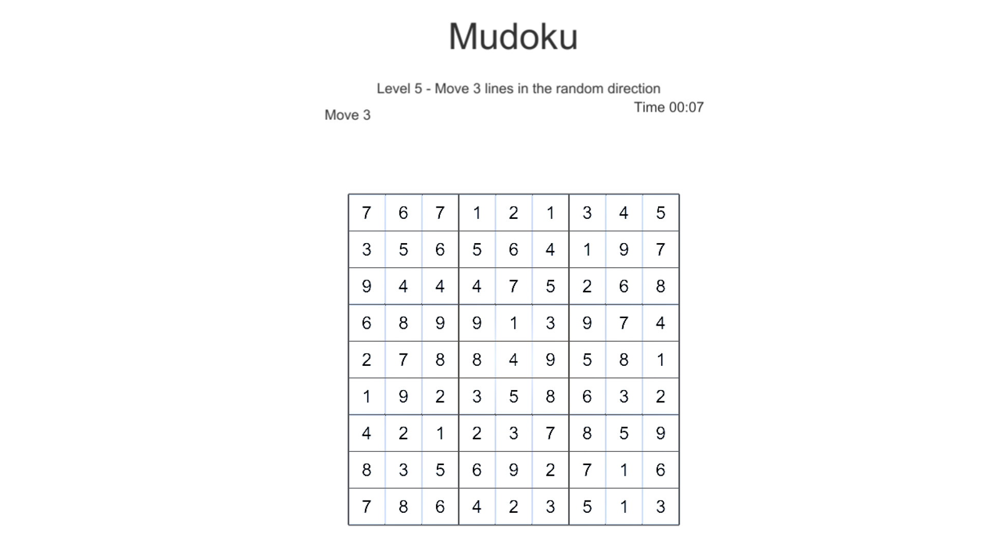 Mudoku - next Sudoku