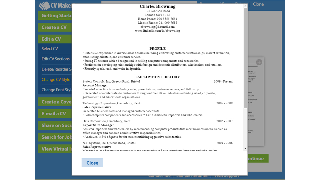 CV Maker for Windows