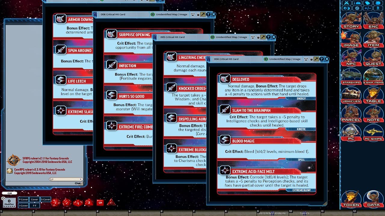 Fantasy Grounds - Starfinder RPG - Starfinder Critical Hit Deck
