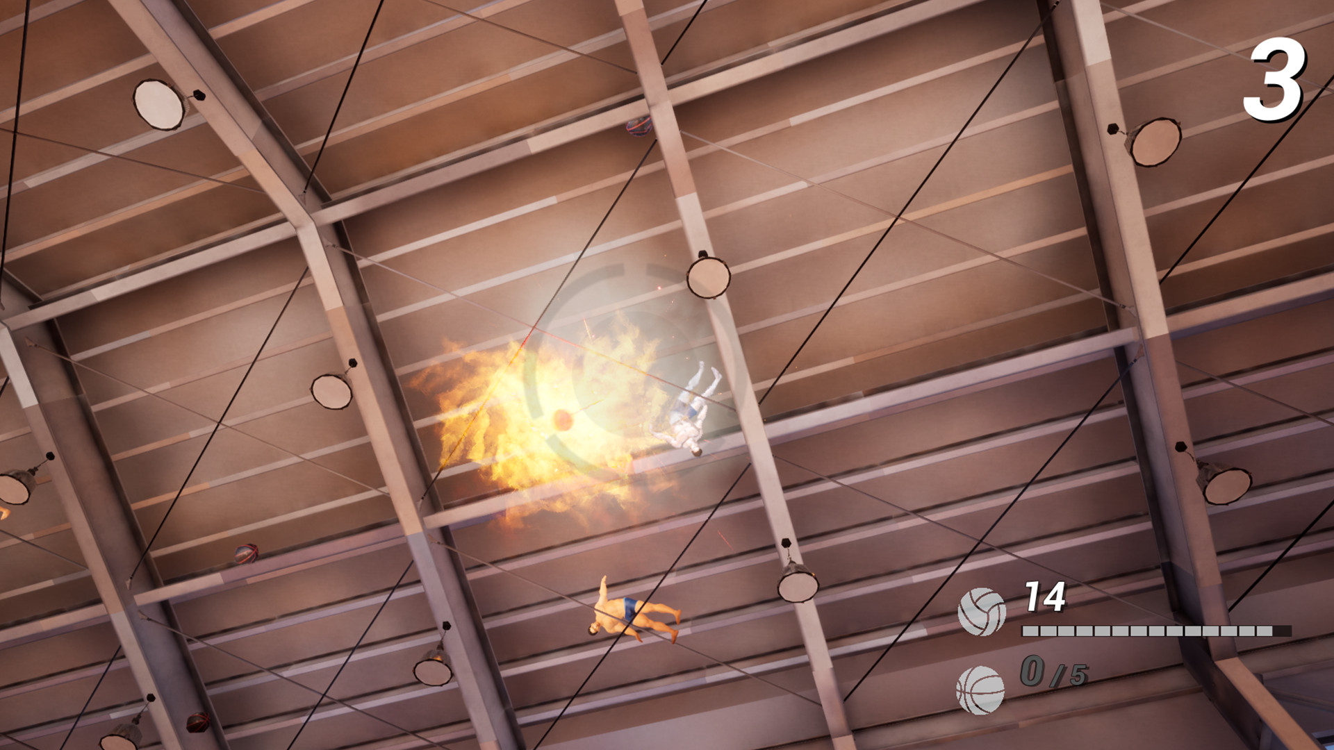 A game that saves the muscles caught in the ceiling of the gymnasium