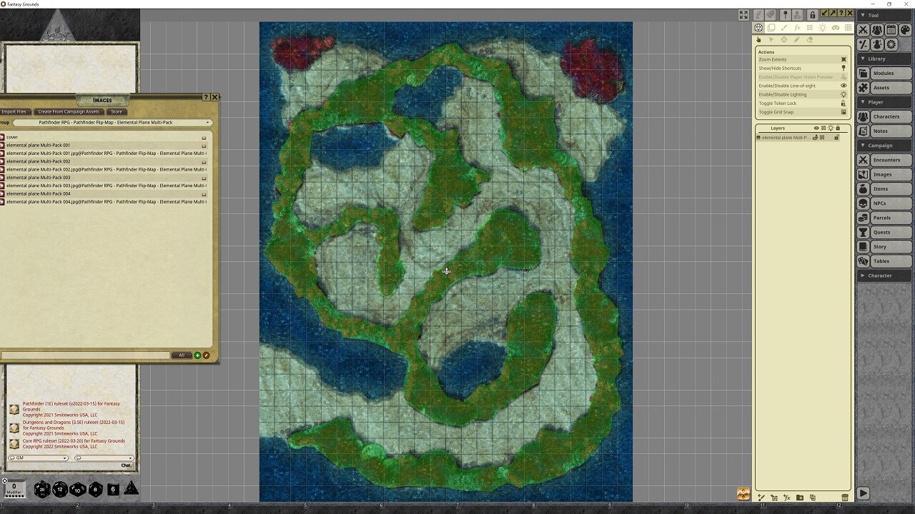 Fantasy Grounds - Pathfinder RPG - Pathfinder Flip-Mat - Elemental Planes Multi-Pack