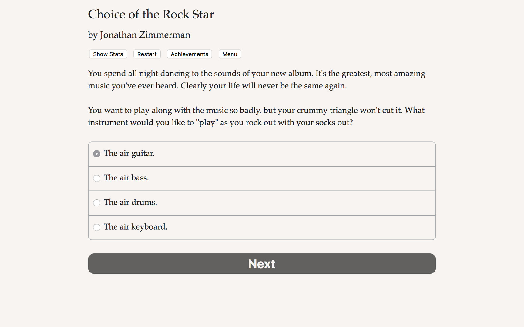 Choice of the Rock Star Demo