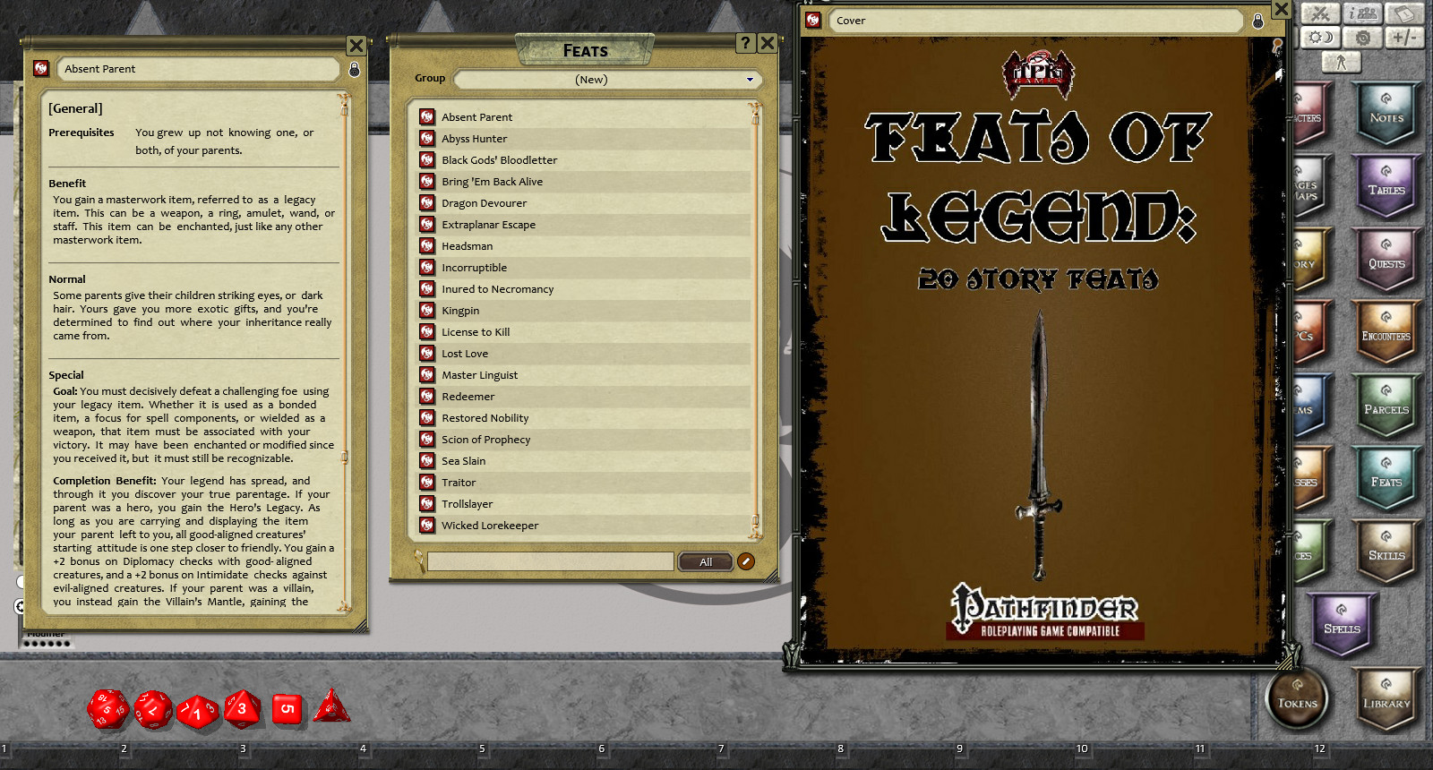 Fantasy Grounds - Feats of Legend: 20 Story Feats (PFRPG)